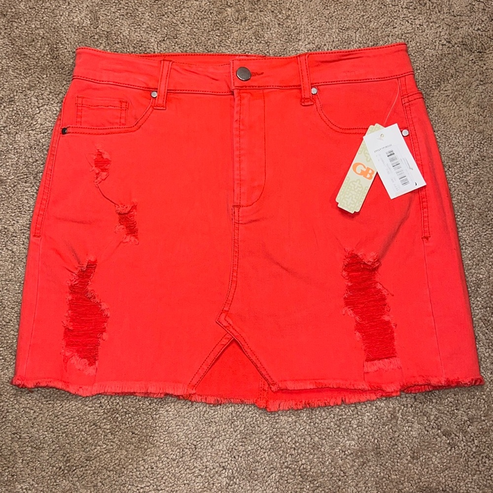GIANNI BINI Y2K Distressed Micro Mini Denim Jean Skirt (NWT)